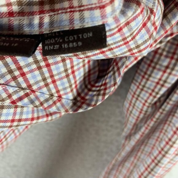 J. McLaughlin Men's Button Down Long Sleeve Red Checkered Shirt Size Large 9262 - Picture 5 of 8